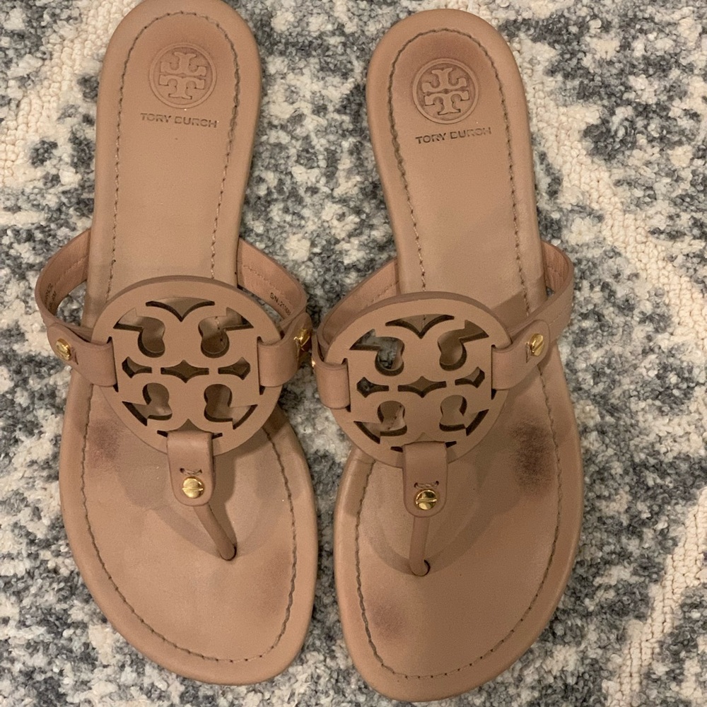 Tory Burch Miller Sandal, Tan Leather